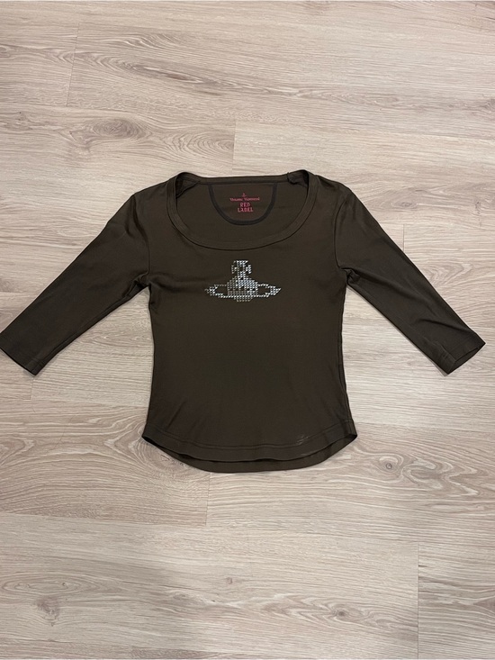 Vivienne Westwood Tops - Vivienne Westwood Red Label Brown Embroidered Orb Top
